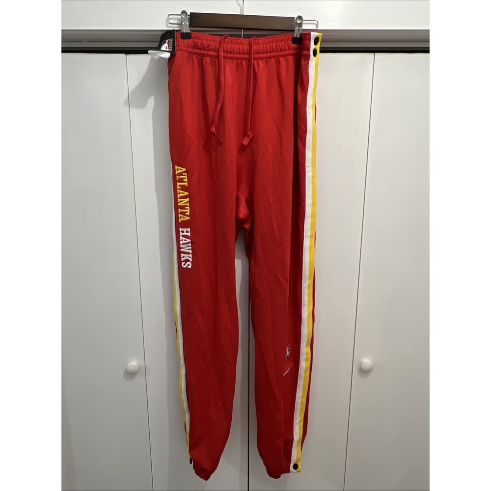 NWT Nike NBA Atlanta Hawks Showtime Dri-Fit 75th Anniversary Red Pants Sz L TALL
